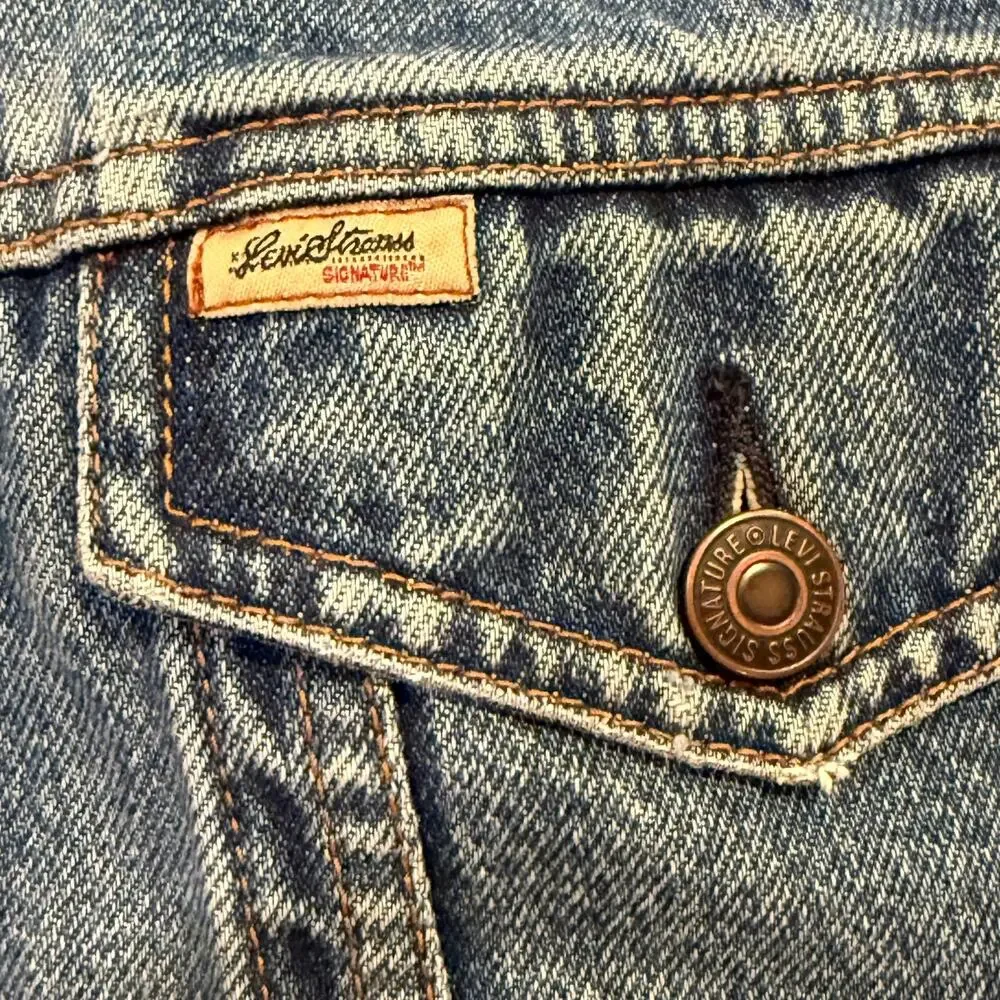 Vintage Levi Strauss Signature Men’s XL Denim Trucker Jacket Distressed 90s Y2K